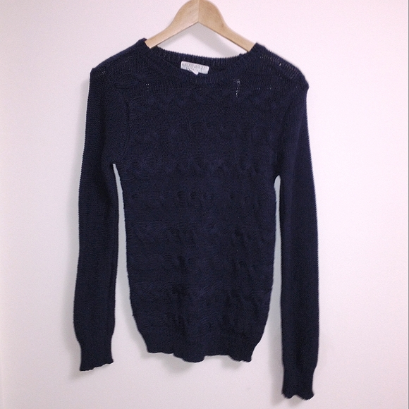 F21 Knitted Sweater in Navy - Picture 1 of 5